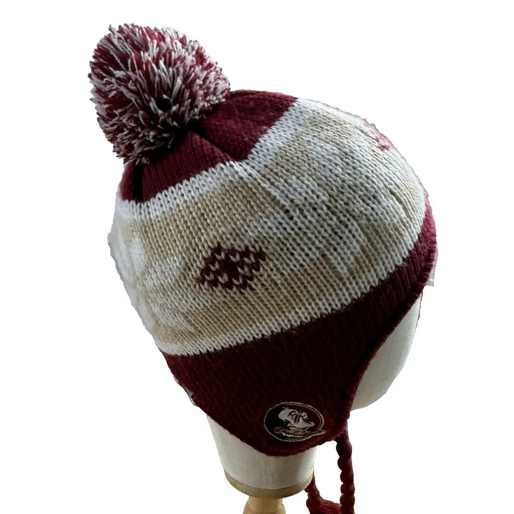 Top of the World Florida State Seminoles Knit Fleece Tassle Pom‎ Hat Adult Size